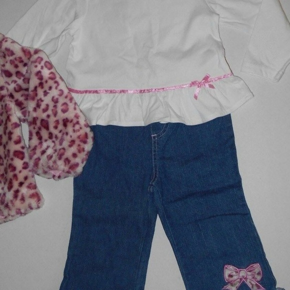 3 Pc Faux Fur Leopard Print Coat/Jacket Top Pants - Picture 5 of 8